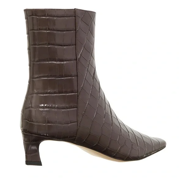 Michael Kors Women’s Cosmo Kitten Heel Bootie- Chocolate Brown Leather- Size 7 - Picture 3 of 11